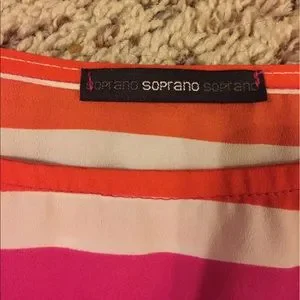 Robe D'été Sans Manches à Rayures Orange Et Blanc - Taille XS - Occasion Très Bon état